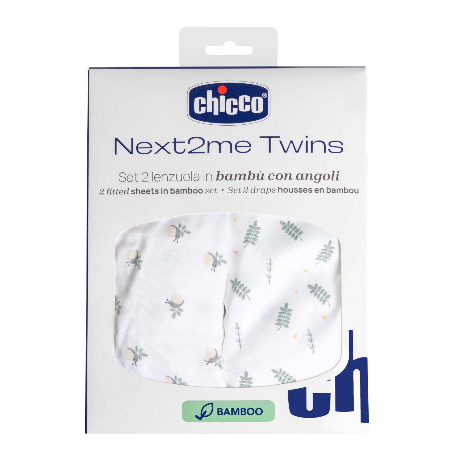 Chicco Spannbettlaken Next2me Twins Bambus 2 Stk.