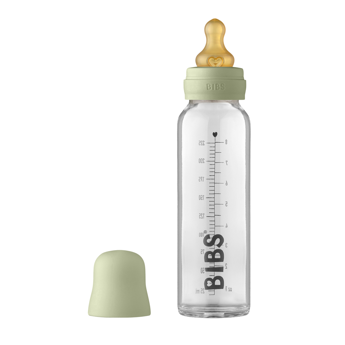 BIBS Baby Glass Bottle Complete Set Latex 225ml