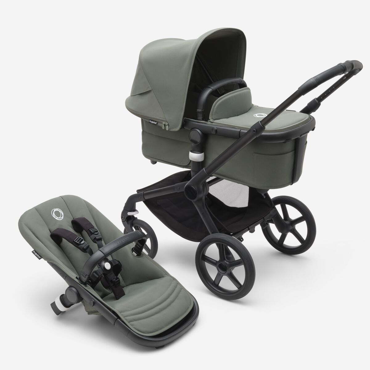 Bugaboo Fox 5 komplett Schwarz/ waldgrün - waldgrün