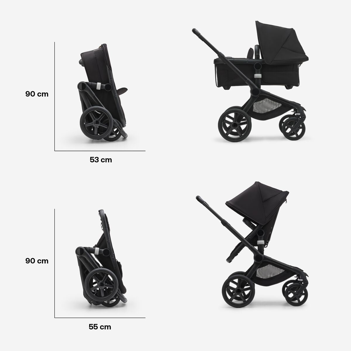 Bugaboo Fox 5 komplett Schwarz/ waldgrün - waldgrün