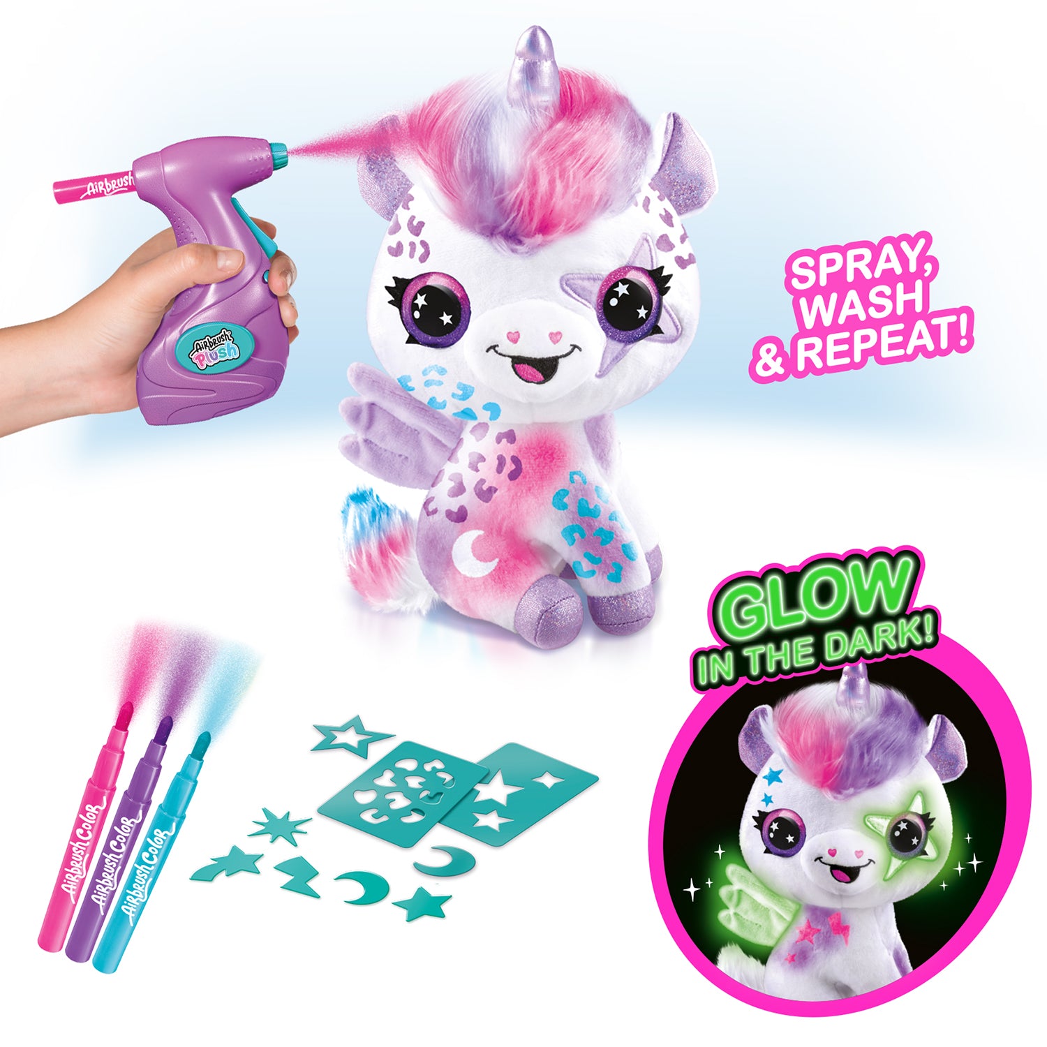 PAKA Airbrush Plush Collector Glow in the dark Unicorn