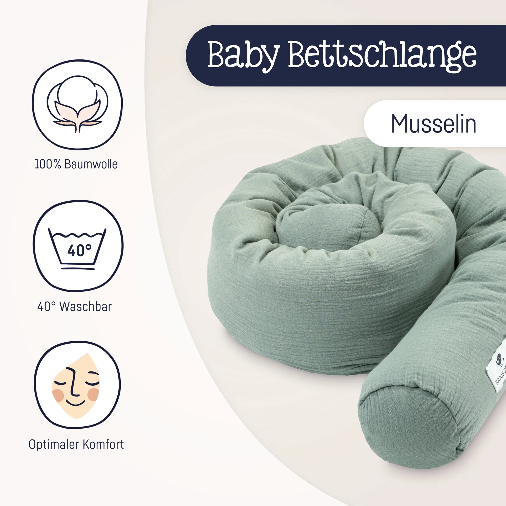 Julius Zöllner Bettschlange Musselin Grün