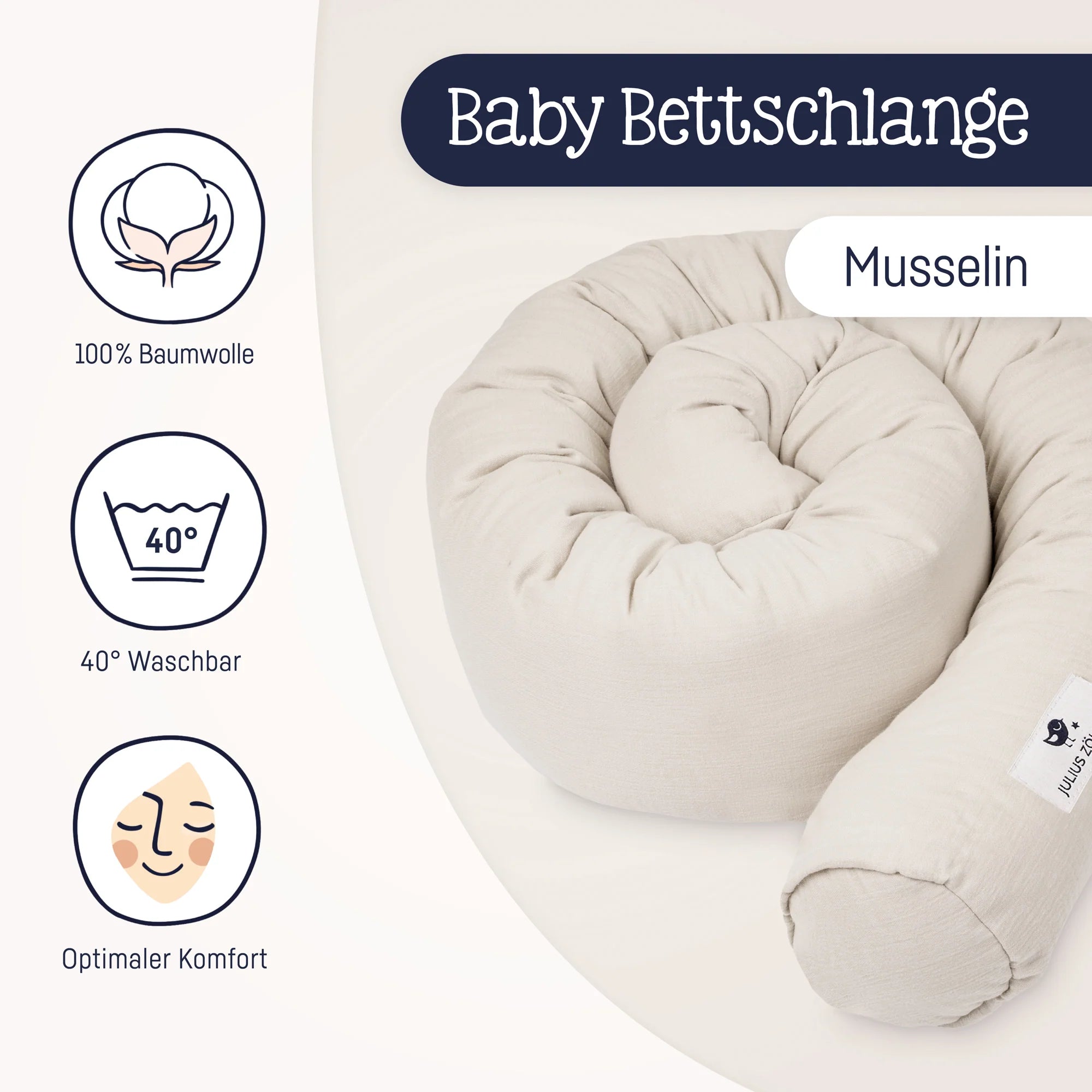 Julius Zöllner Bettschlange Musselin Sand