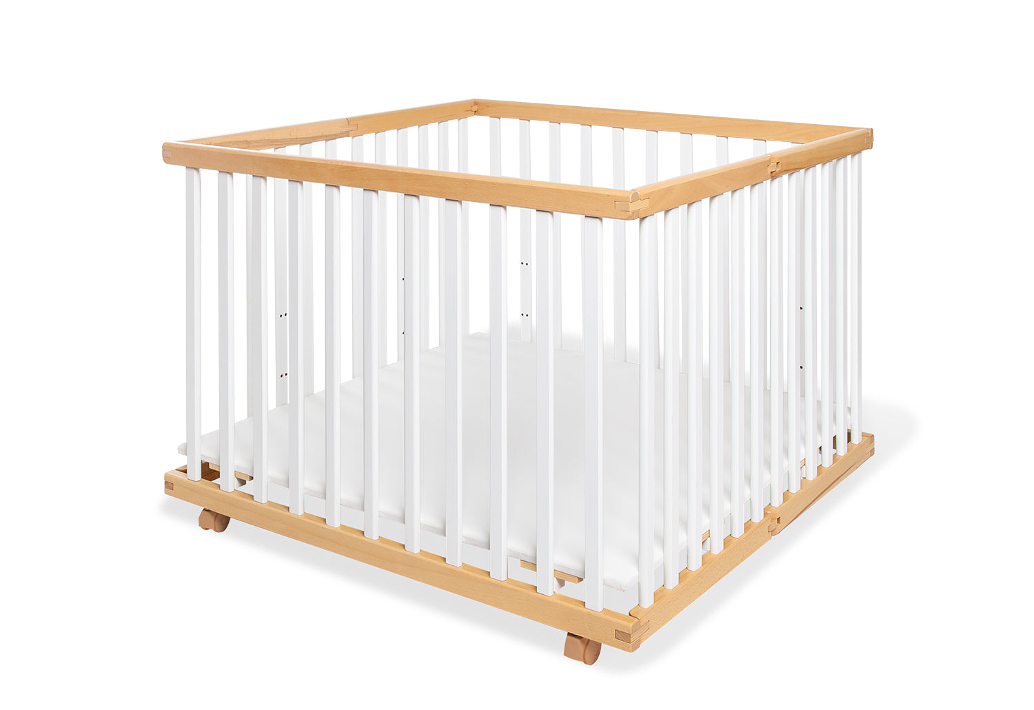 Pinolino Laufgitter Lexus 97x 97 cm - weiss/natur *Sale*
