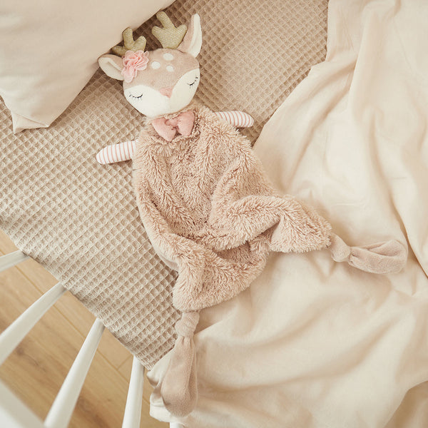 Maxi doudou biche en gaze de coton Fanfan Rose Nattou Maxi doudou biche en gaze de coton Fanfan Rose Nattou