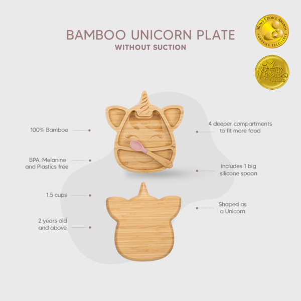 Citron Bamboo Plate Unicorn