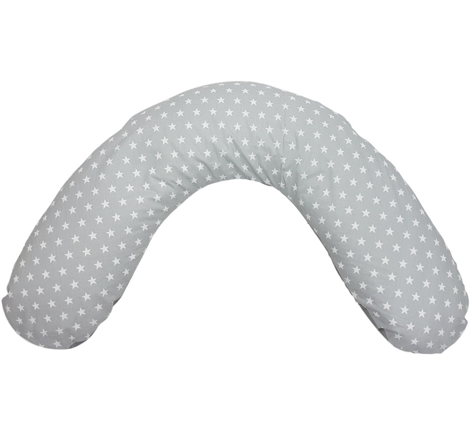 Bisal Stillkissen Sterne grau & grau uni