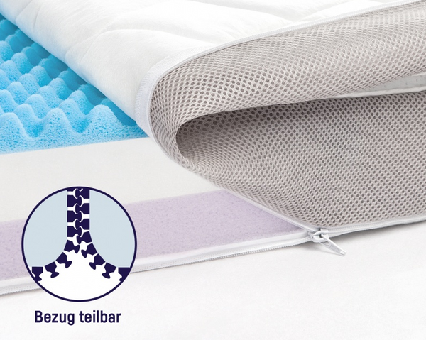Matelas Bébé Julius Zöllner Dr. Lübbe Air Premium Flex - Principe 3 Couches, Mousse Froide, Housse Fresh&Dry Lavable