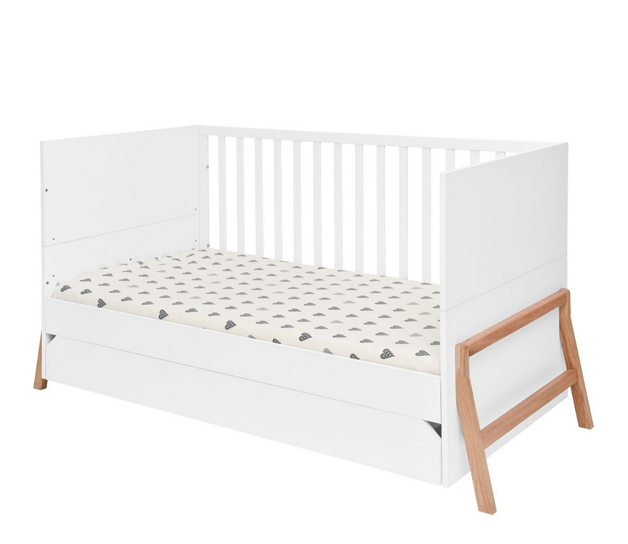 BISAL Kinderbett mit Schublade LOTTA 70x140cm - Weiss