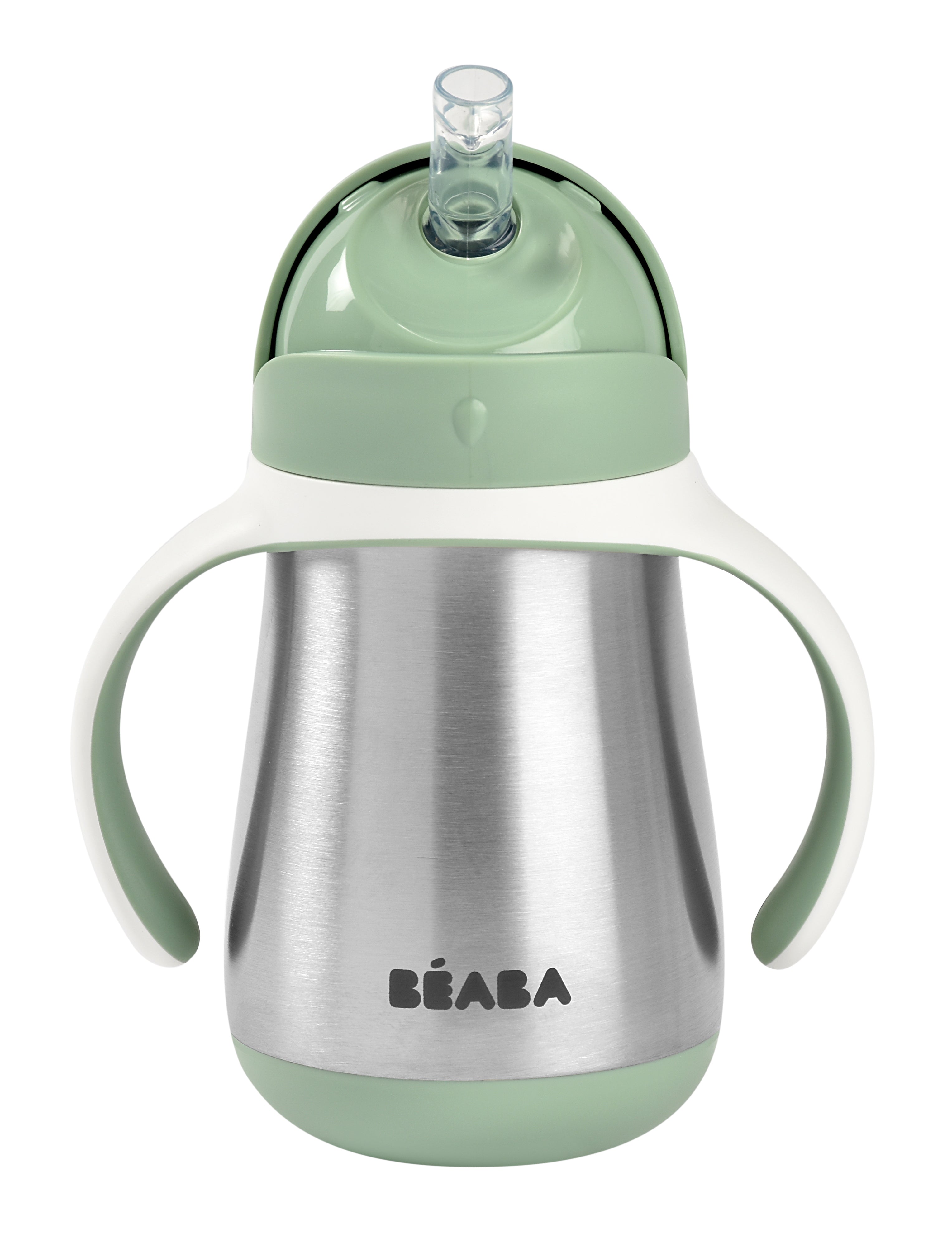 Beaba Strohhalmbecher aus Edelstahl 250ml grün