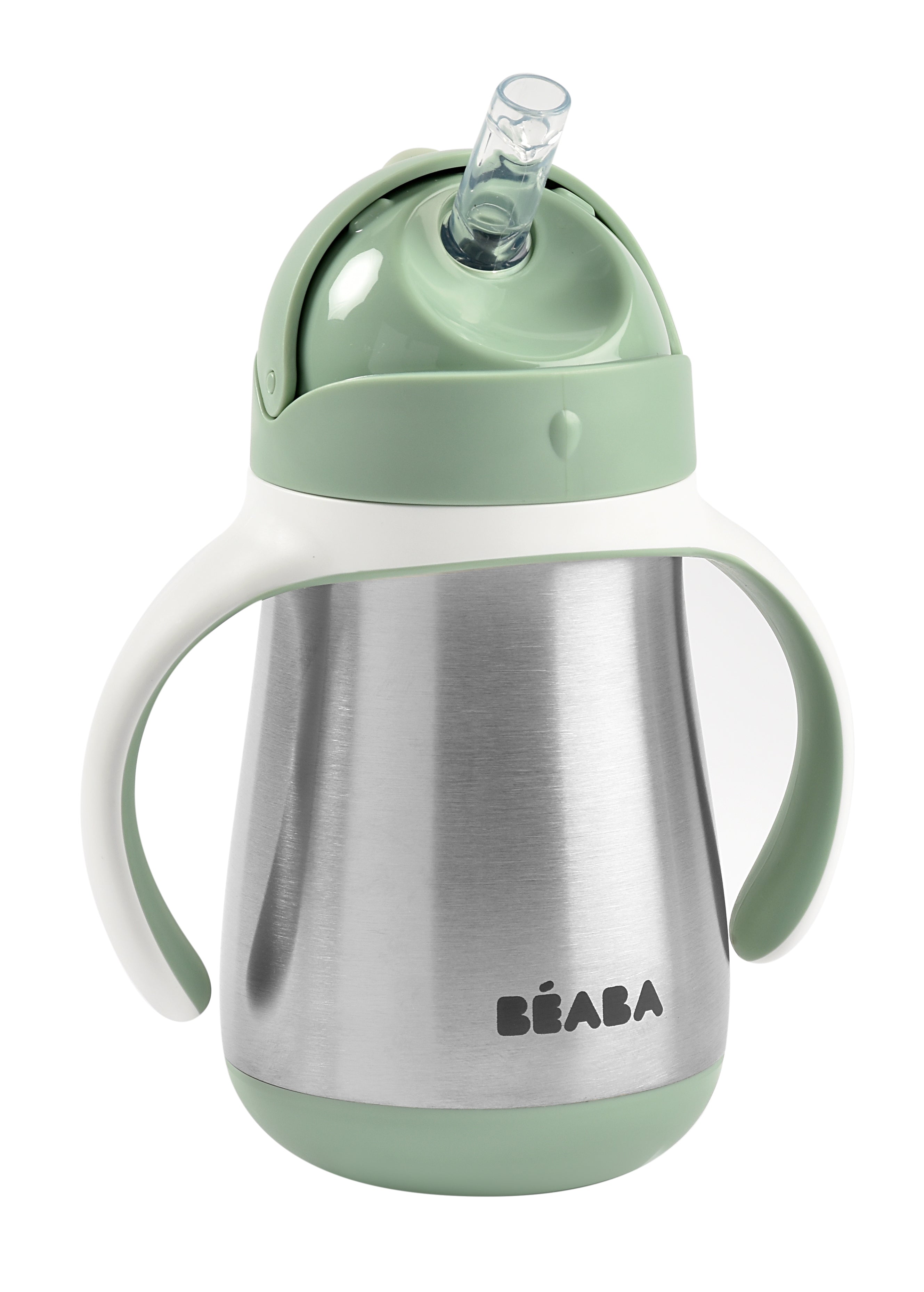 Beaba Strohhalmbecher aus Edelstahl 250ml grün