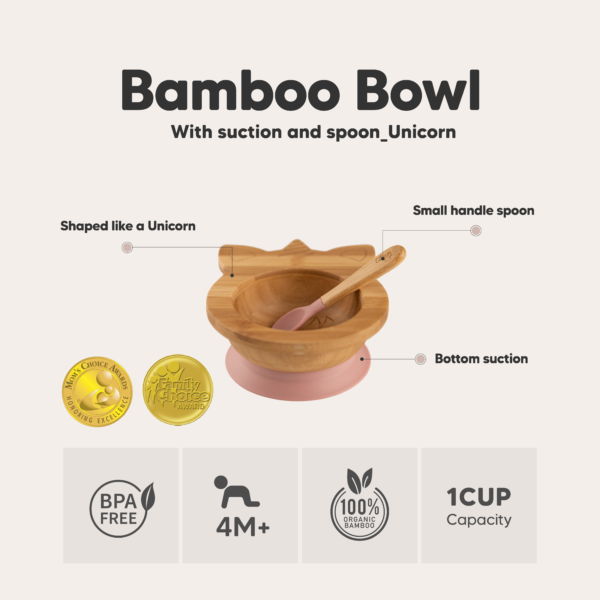 Citron Bamboo Bowl Set Unicorn Pink