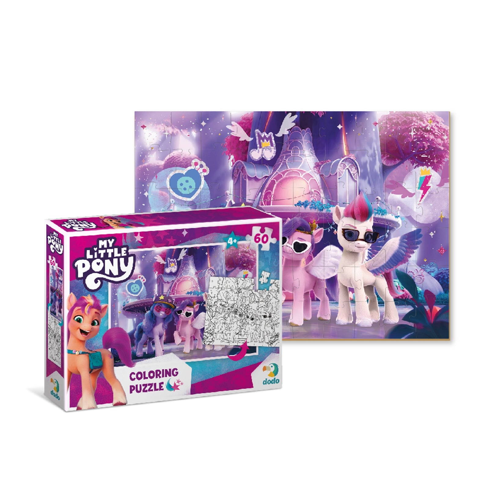 DODO Puzzle zum Ausmalen 2in1 My Little Pony Ponyparty 60 Teile 4J+