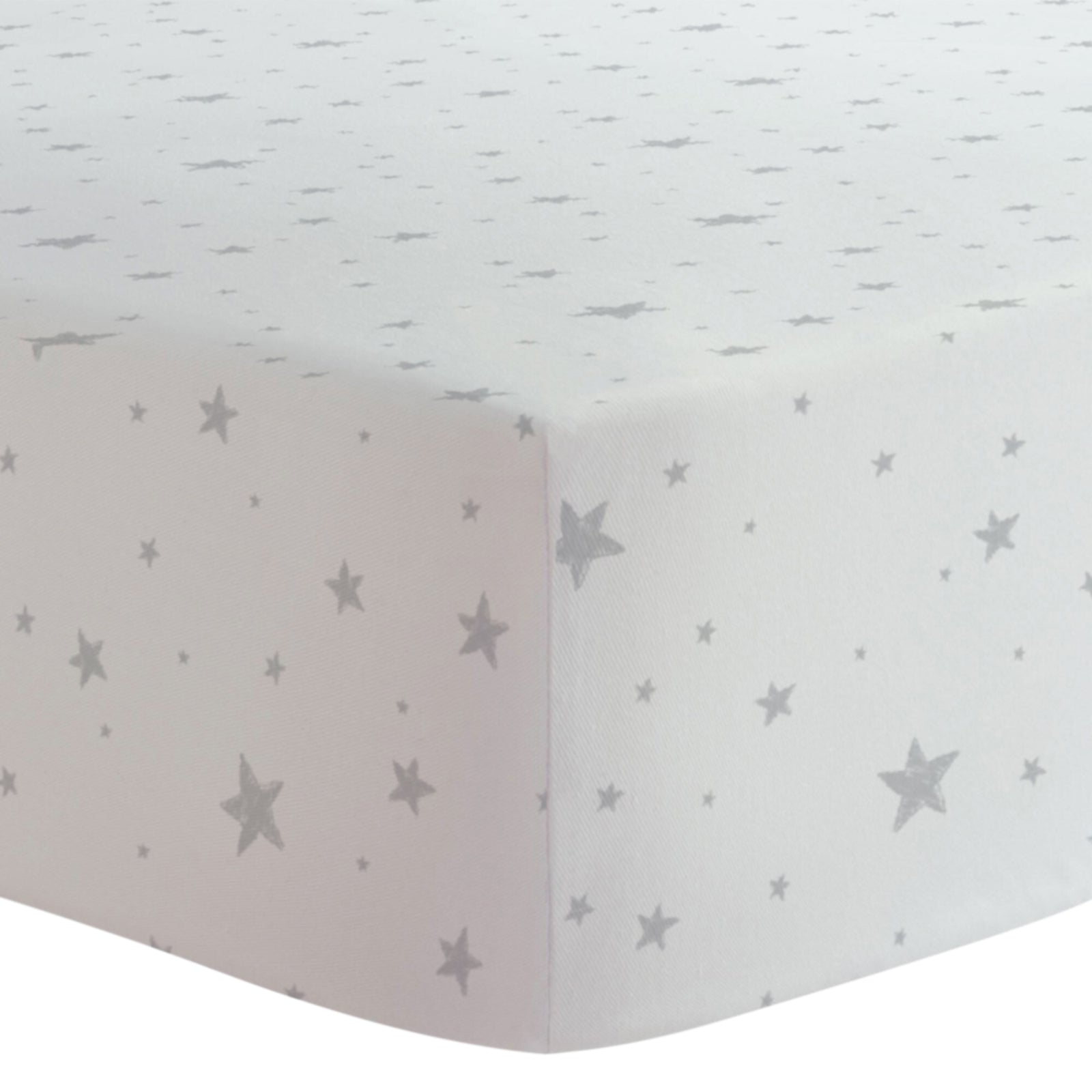Kushies Fixleintuch Flanell Sterne grau 70x140cm