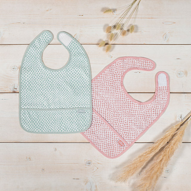 Jollein Lätzchen wasserdicht 2er Pack Snake Soft Green