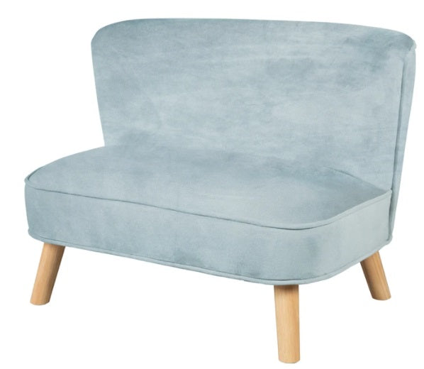 Roba Kindersofa 'Lil Sofa mit stabilen Holzfüssen und hellblau Samtstoff