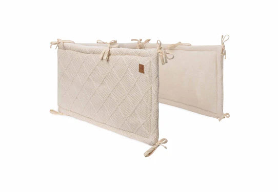 Jollein Bettumrandung/Laufgitterumrandung 180 x 30 cm Check Knit Oatmeal