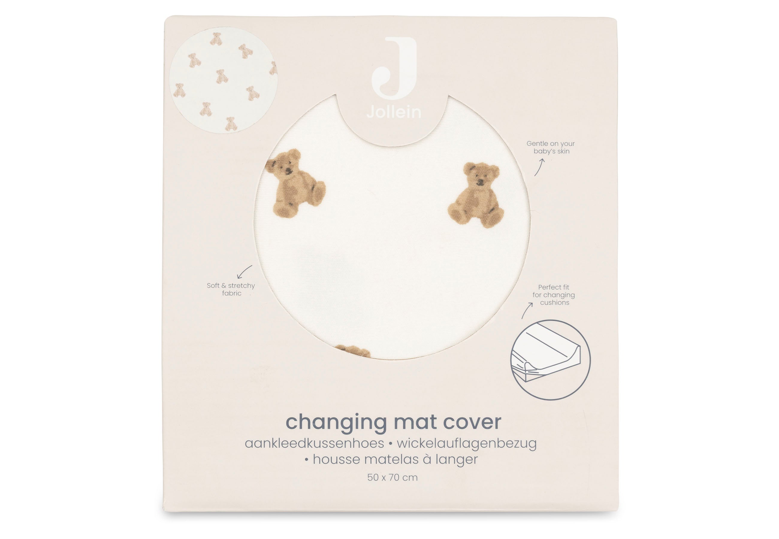 Jollein Wickelauflagenbezug Jersey - Mini Teddy Bear
