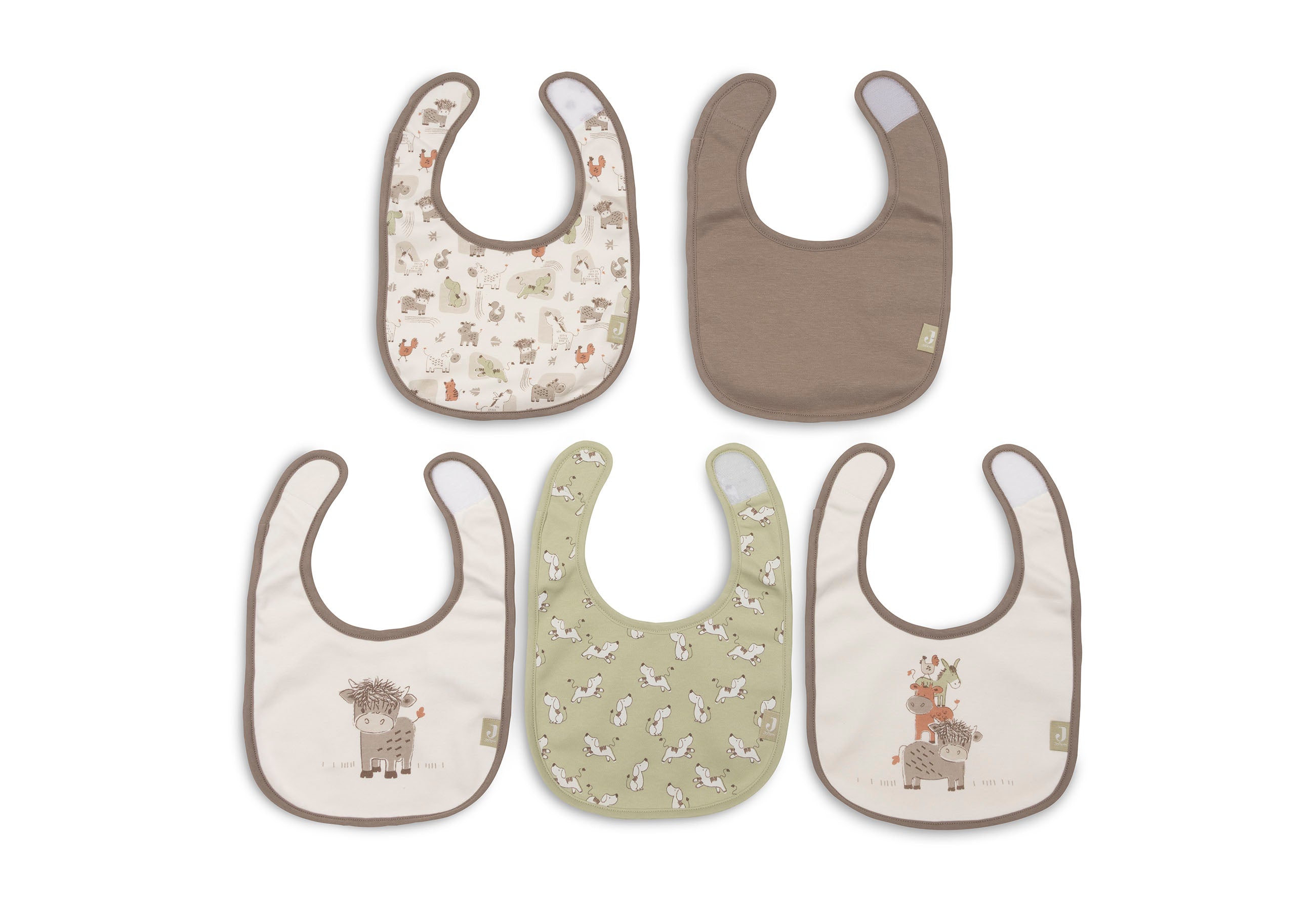 Jollein Lätzchen Jersey Wasserdicht  Barn Buddies - 5 Stück