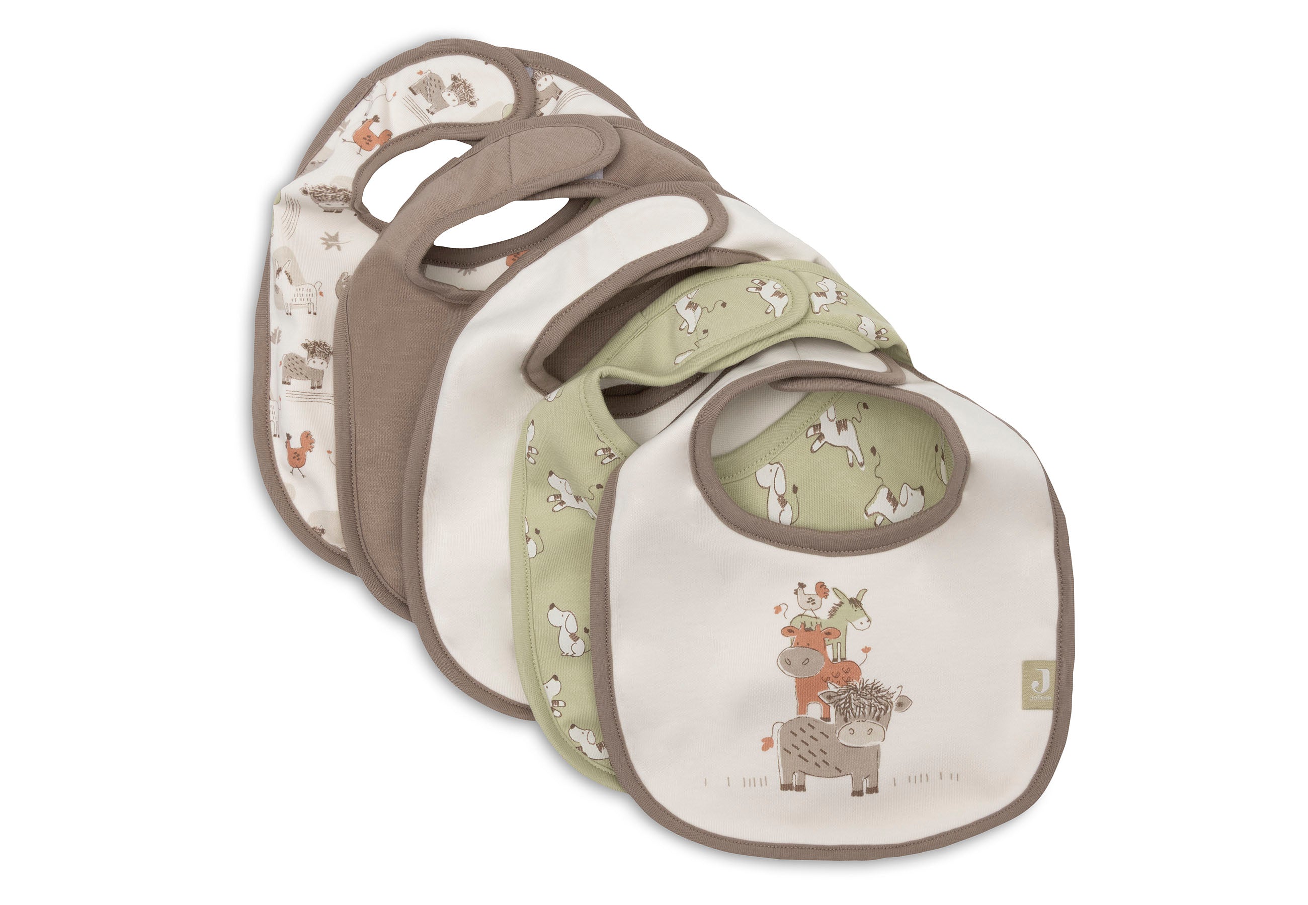 Jollein Lätzchen Jersey Wasserdicht  Barn Buddies - 5 Stück