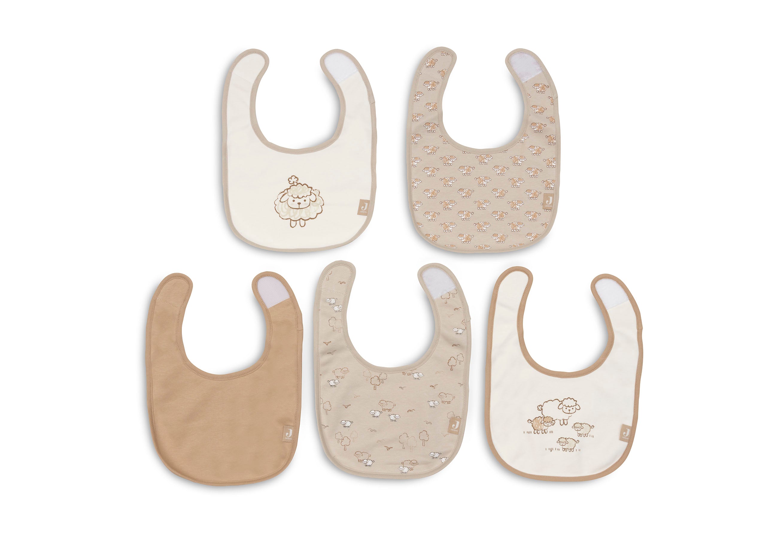 Jollein Lätzchen Jersey Wasserdicht Woolly - 5 Stück