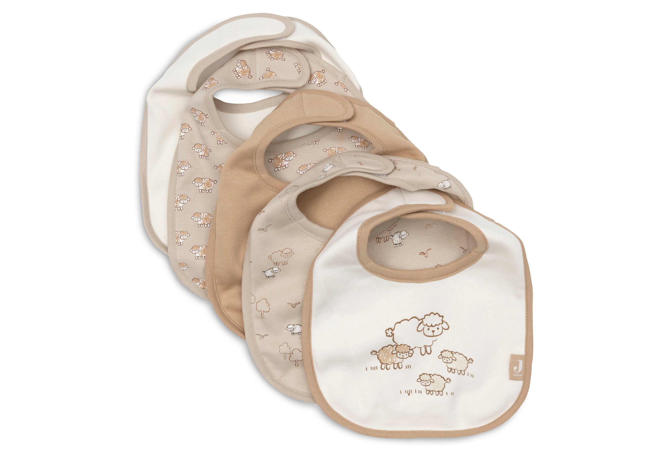 Jollein Lätzchen Jersey Wasserdicht Woolly - 5 Stück