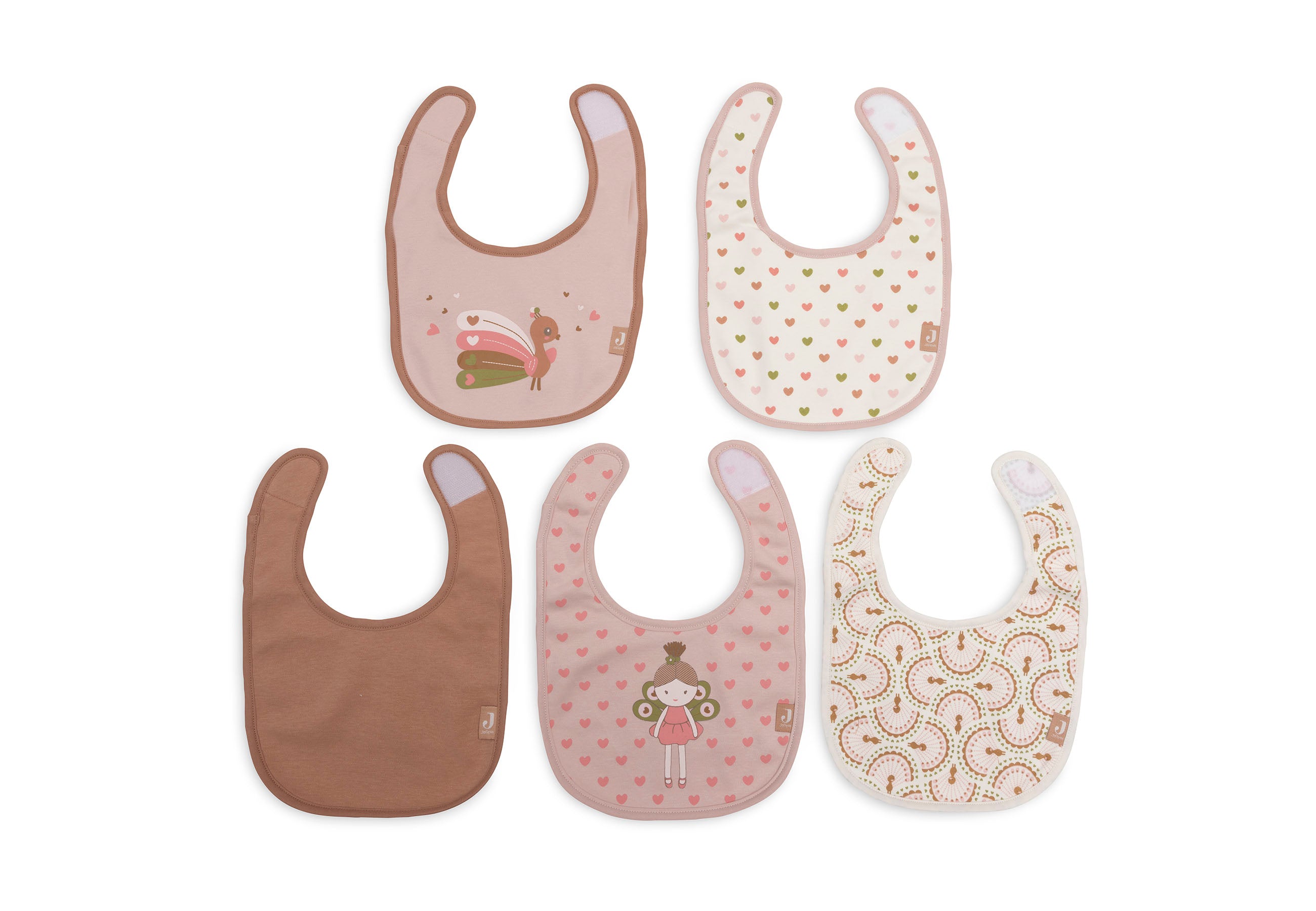 Jollein Lätzchen Jersey Wasserdicht - Soft Plumes 5 Stück