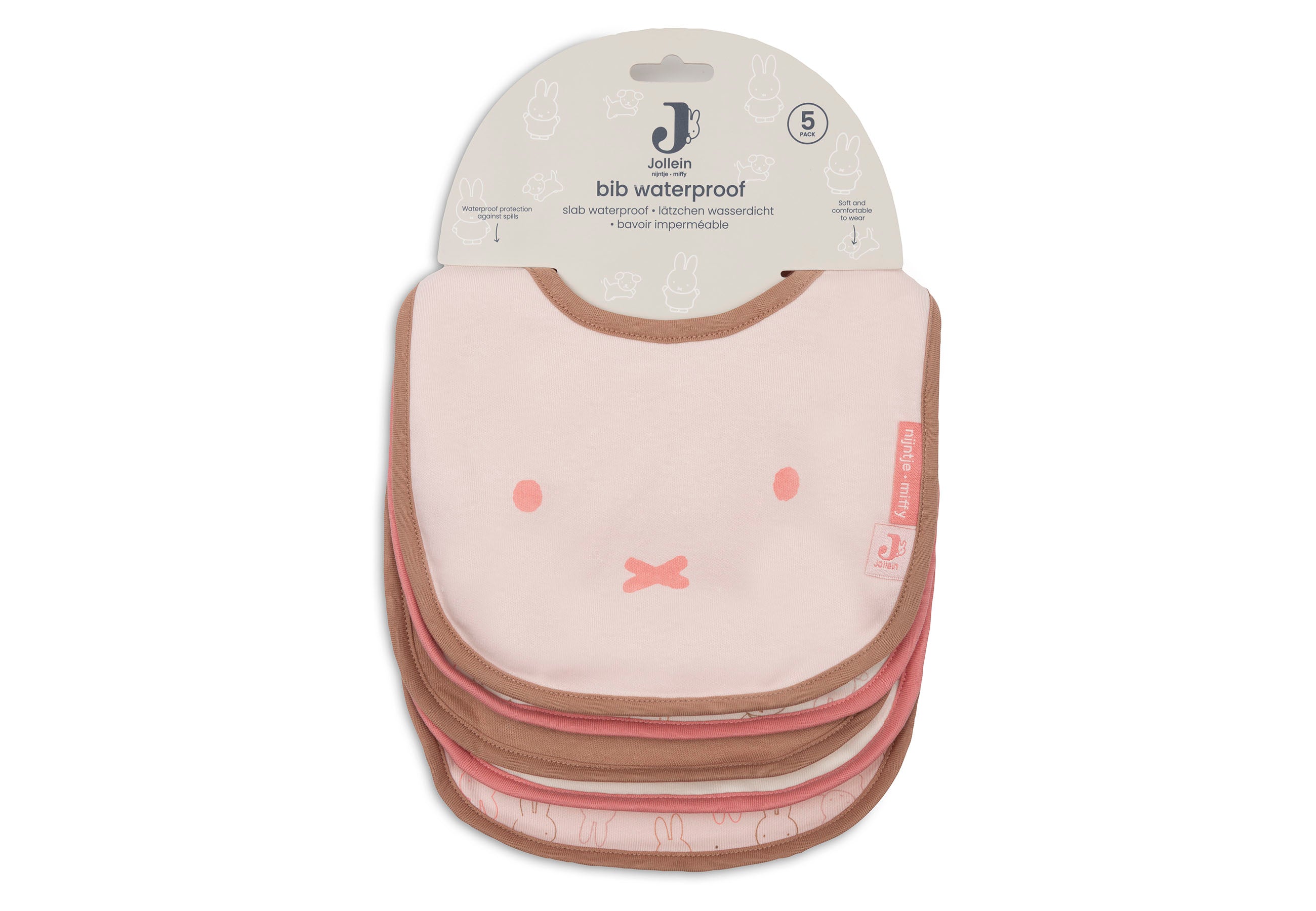Jollein Lätzchen Jersey Wasserdicht Miffy Moments 5 Stück