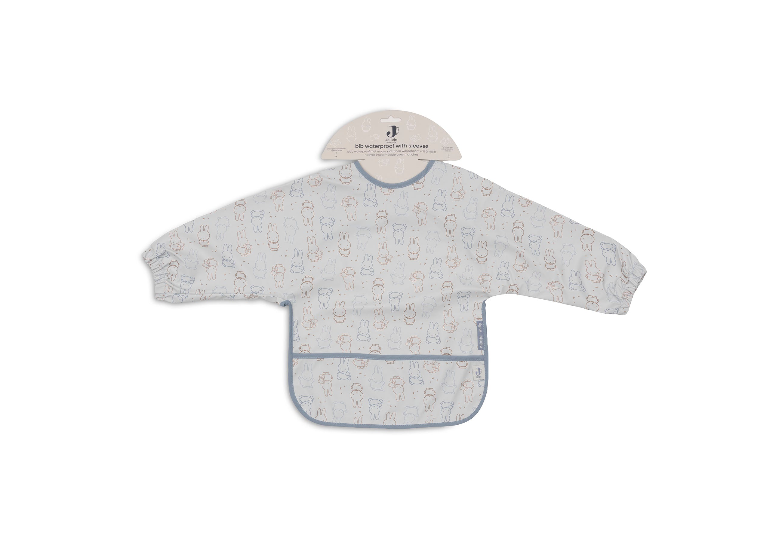 Jollein Lätzchen Wasserdicht mit Ärmeln Miffy Moments Cloudy Blue