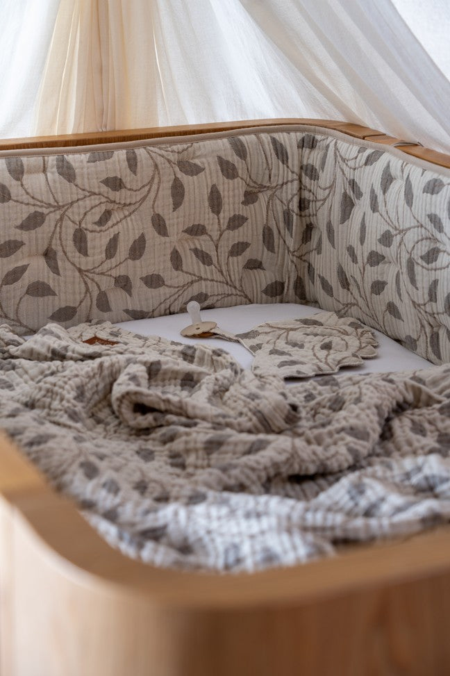 Quax Natural Babydecke 90 x 110 cm Musselin Leaf