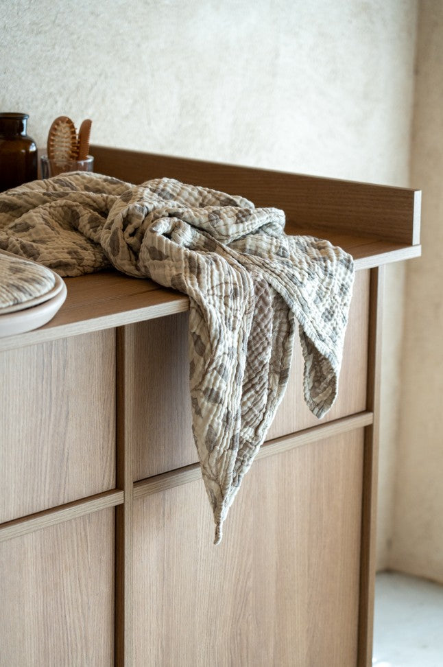 Quax Natural Babydecke 90 x 110 cm Musselin Leaf