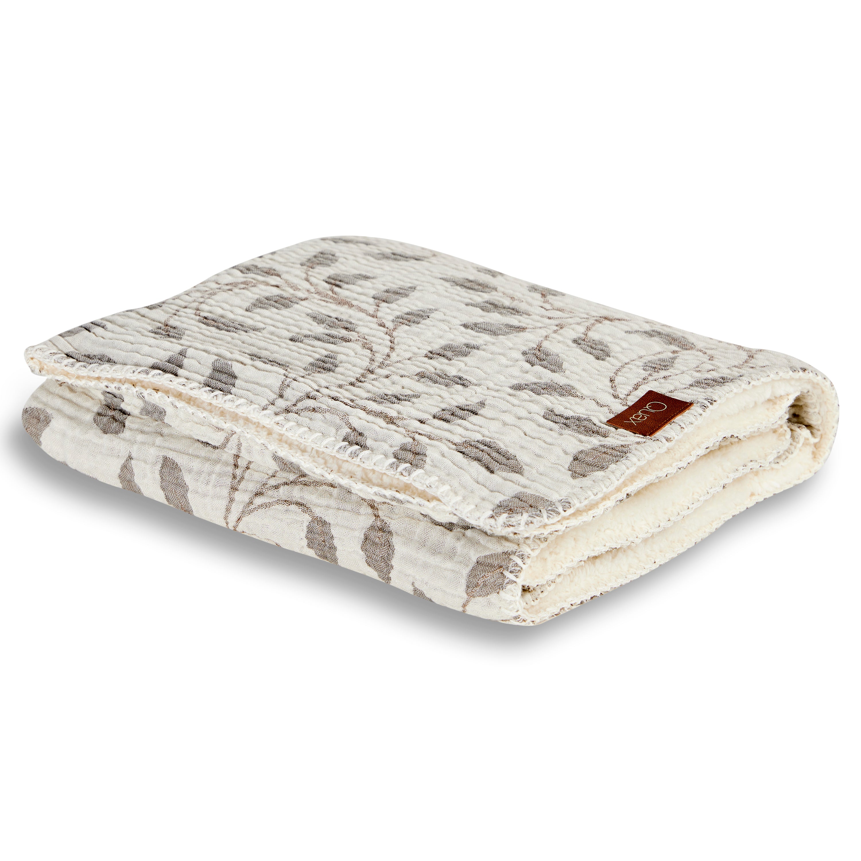 Quax Natural Babydecke 80 x 65  Teddy Leaf