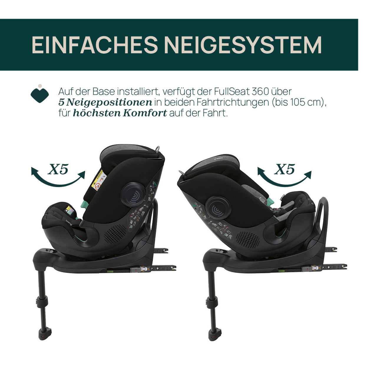 Chicco FullSeat 360 i-Size with Base - Black Satin (61-150 cm)