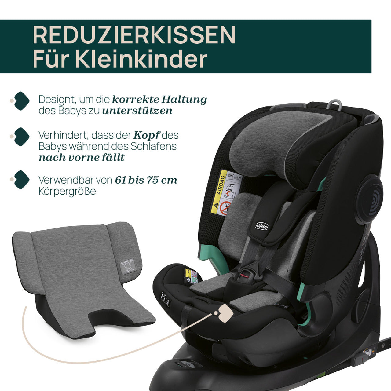 Chicco FullSeat 360 i-Size with Base - Black Satin (61-150 cm)