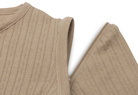 Jollein Schlafsack mit abnehmbaren Ärmeln Rund Ajour - Biscuit