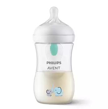 Philips Avent Natural Babyflasche mit Airfree Ventil 1M+ 260ml Elefant