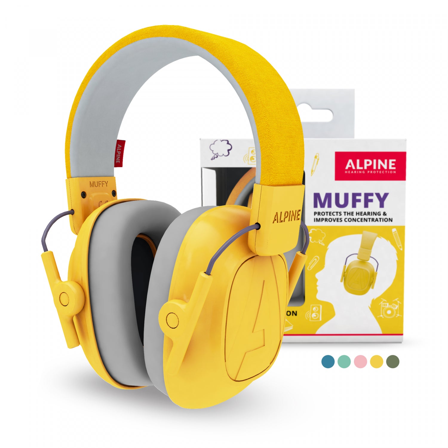 Gehörschutz Alpine Muffy für Kinder gelb