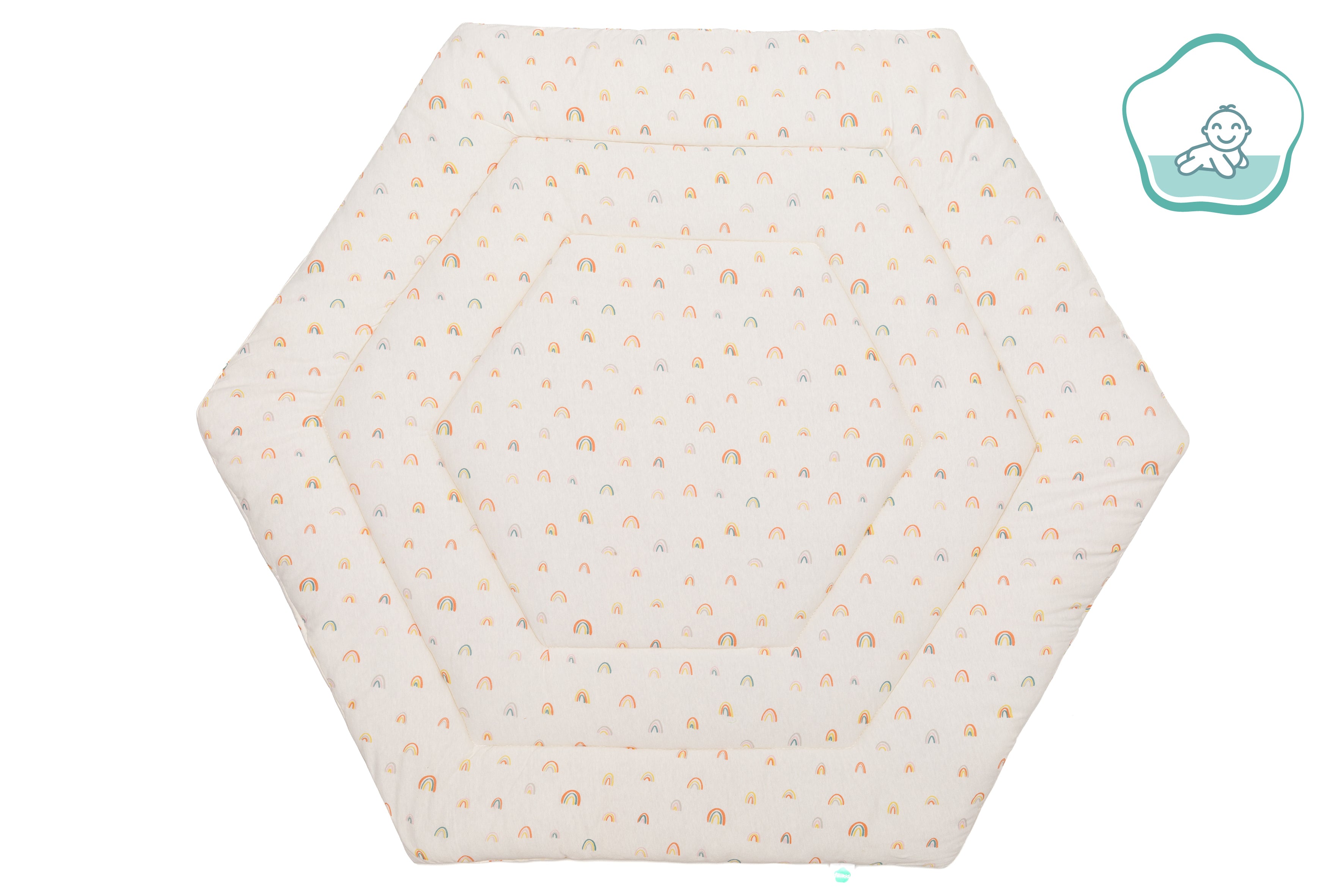 Fillikid Laufgittereinlage 6-ecker Jersey - rainbow beige