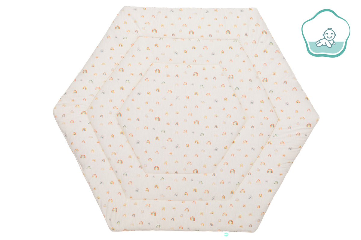 Fillikid Laufgittereinlage 6-ecker Jersey - rainbow beige