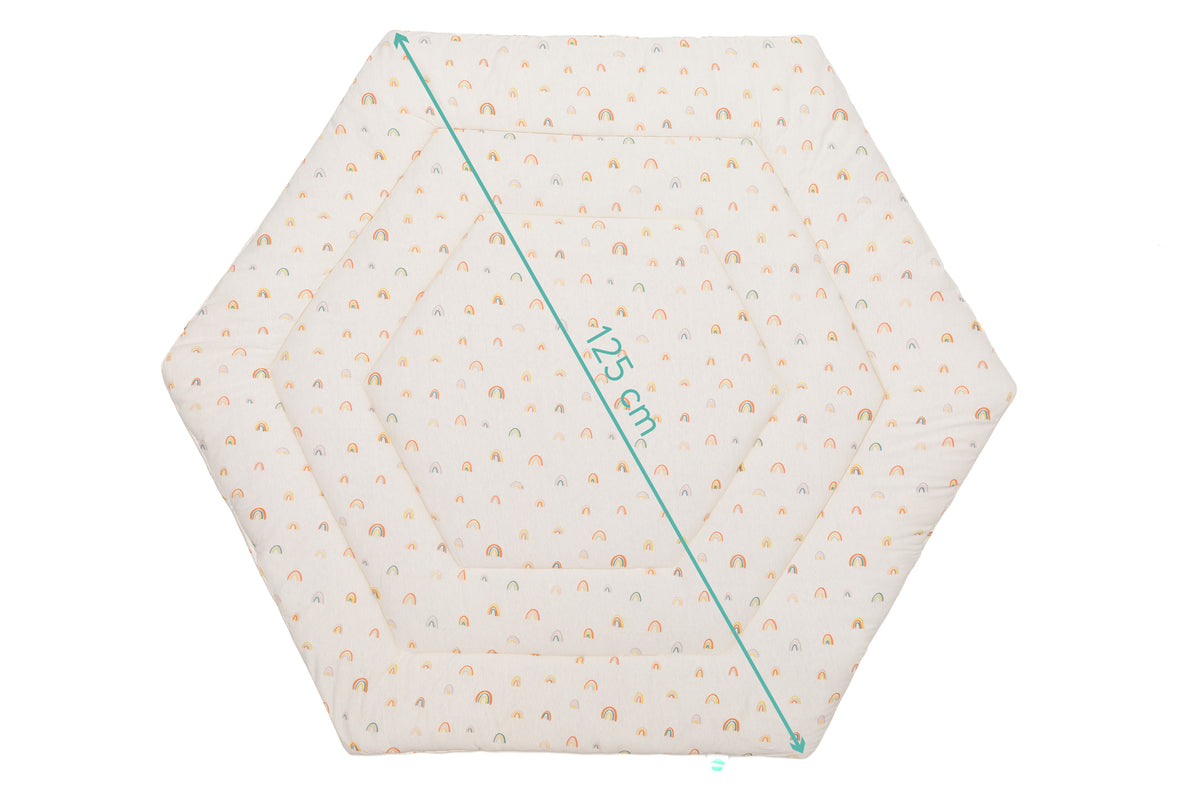 Fillikid Laufgittereinlage 6-ecker Jersey - rainbow beige
