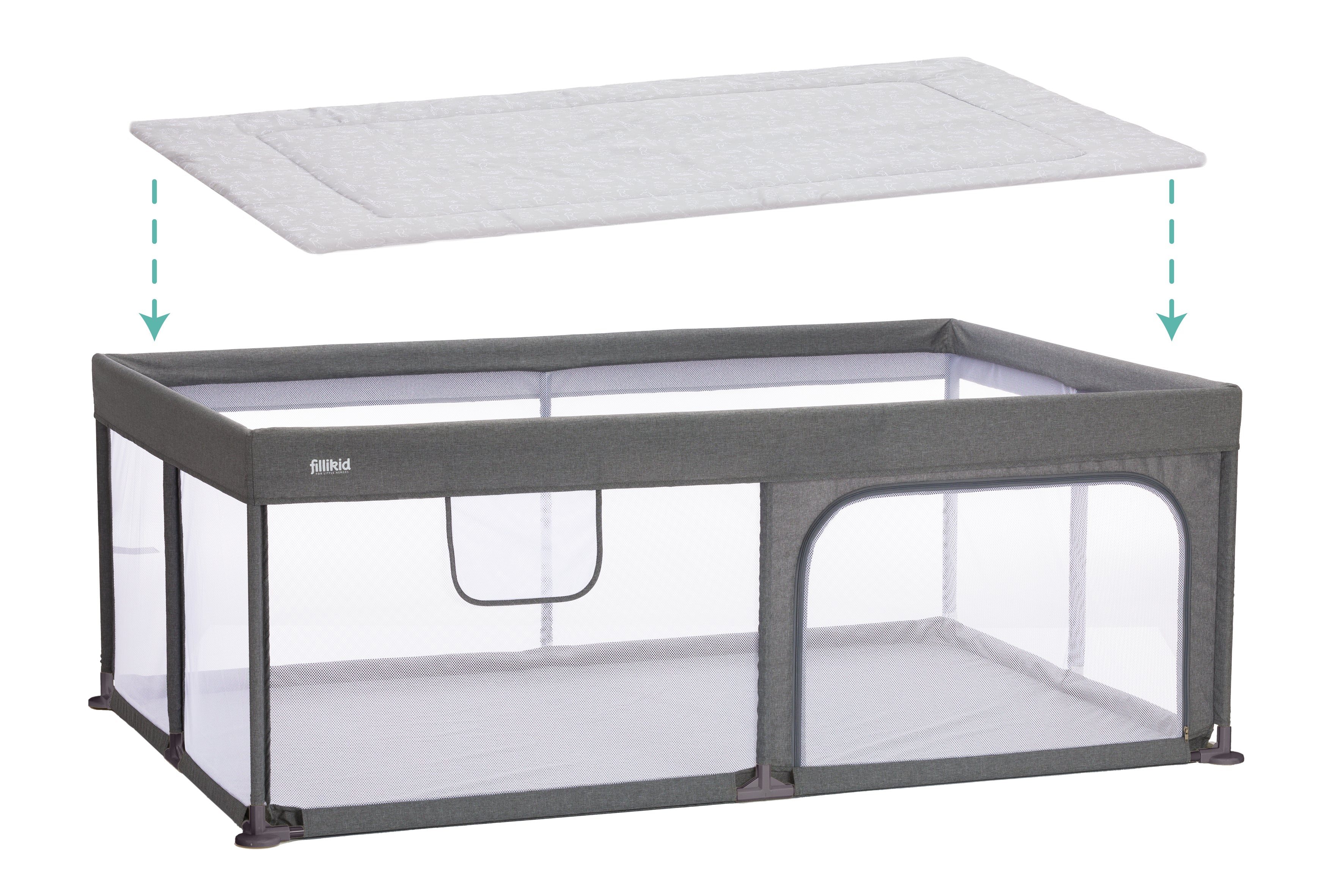 Laufstalleinlage Jersey gross Safari grau