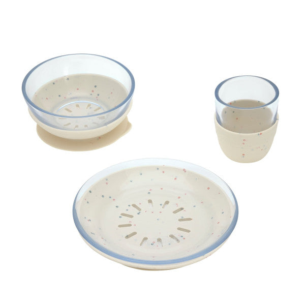 Lässig Kindergeschirr Set Glas (Becher Schüssel Teller)