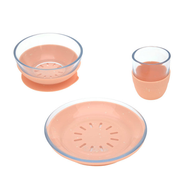 Lässig Kindergeschirr Set Glas (Becher Schüssel Teller)