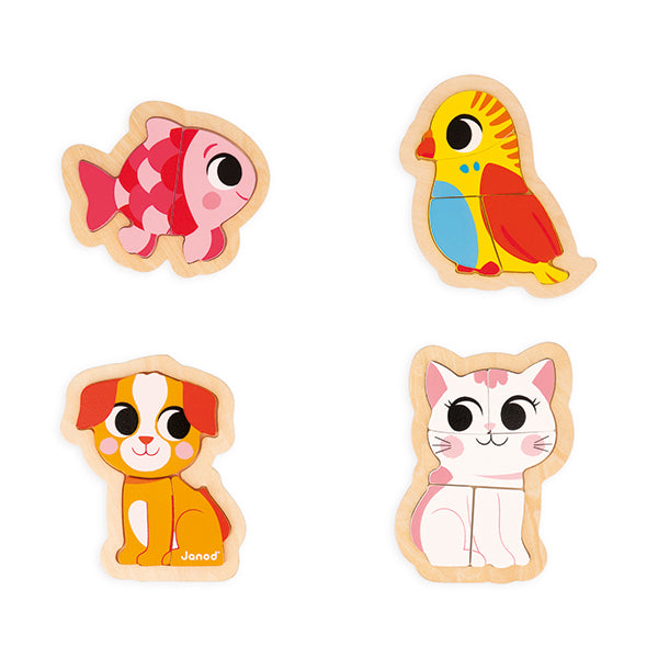 Janod 4 Puzzles Tiere