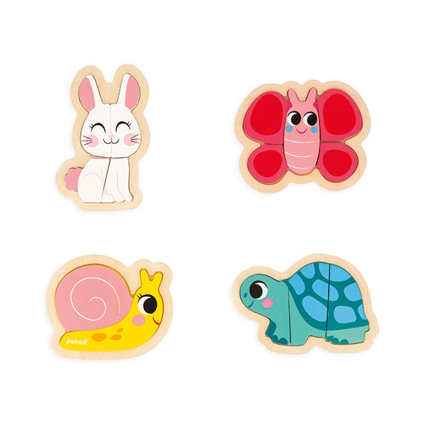 Janod 4 Puzzles Tiere