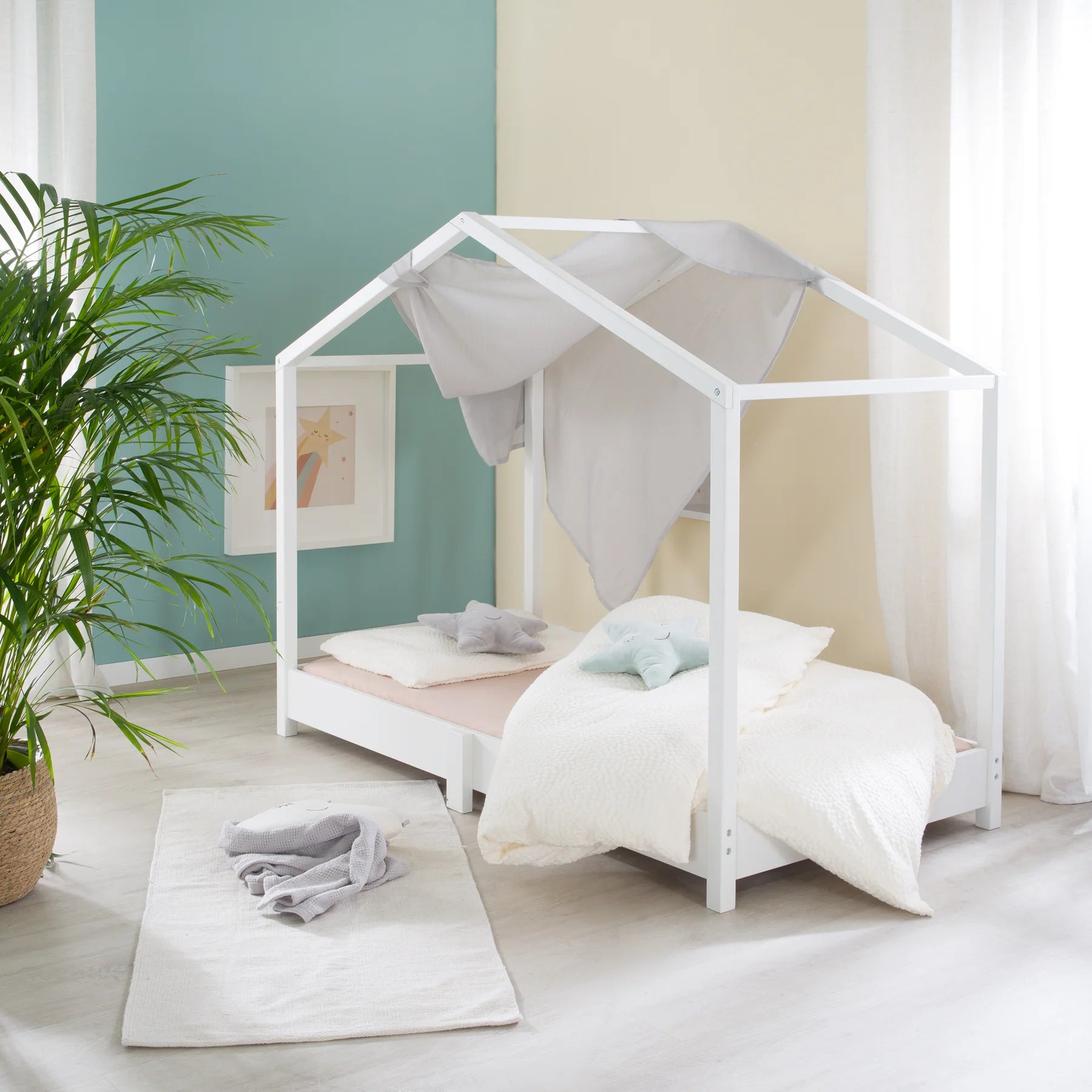 Roba Haus-Bodenbett 70 x 140 cm Weiss