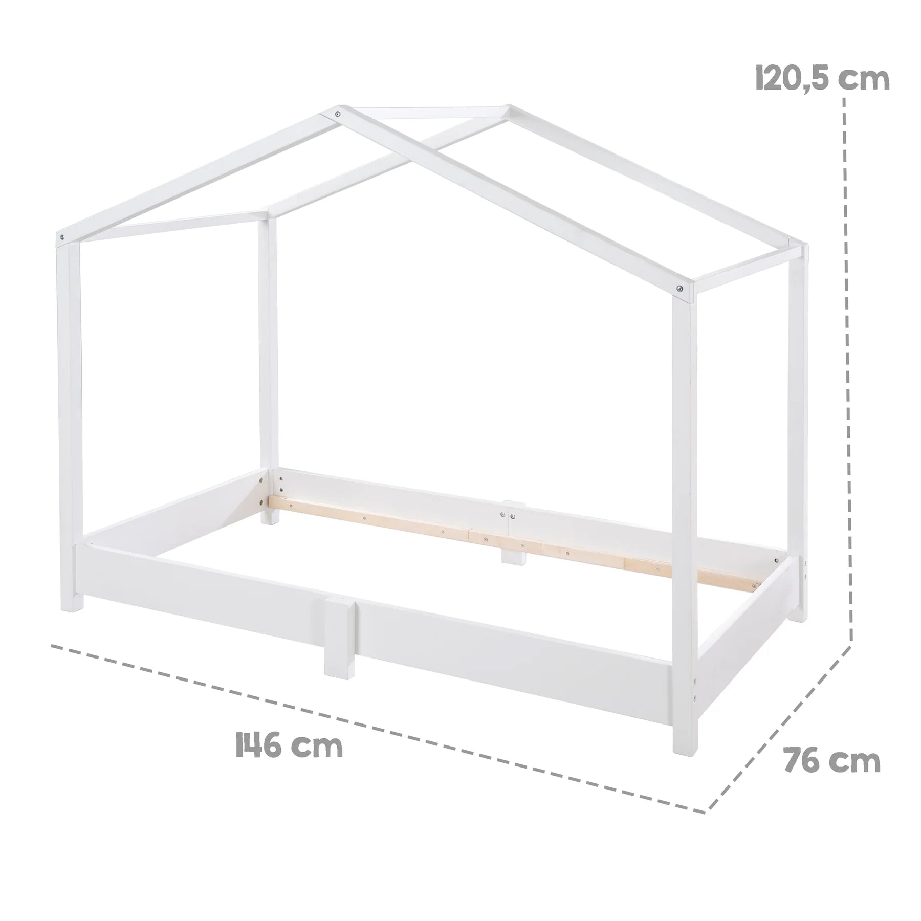 Roba Haus-Bodenbett 70 x 140 cm Weiss