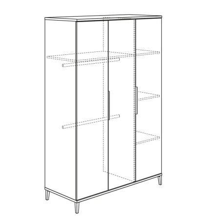 Transland Ari Kleiderschrank 3-türig