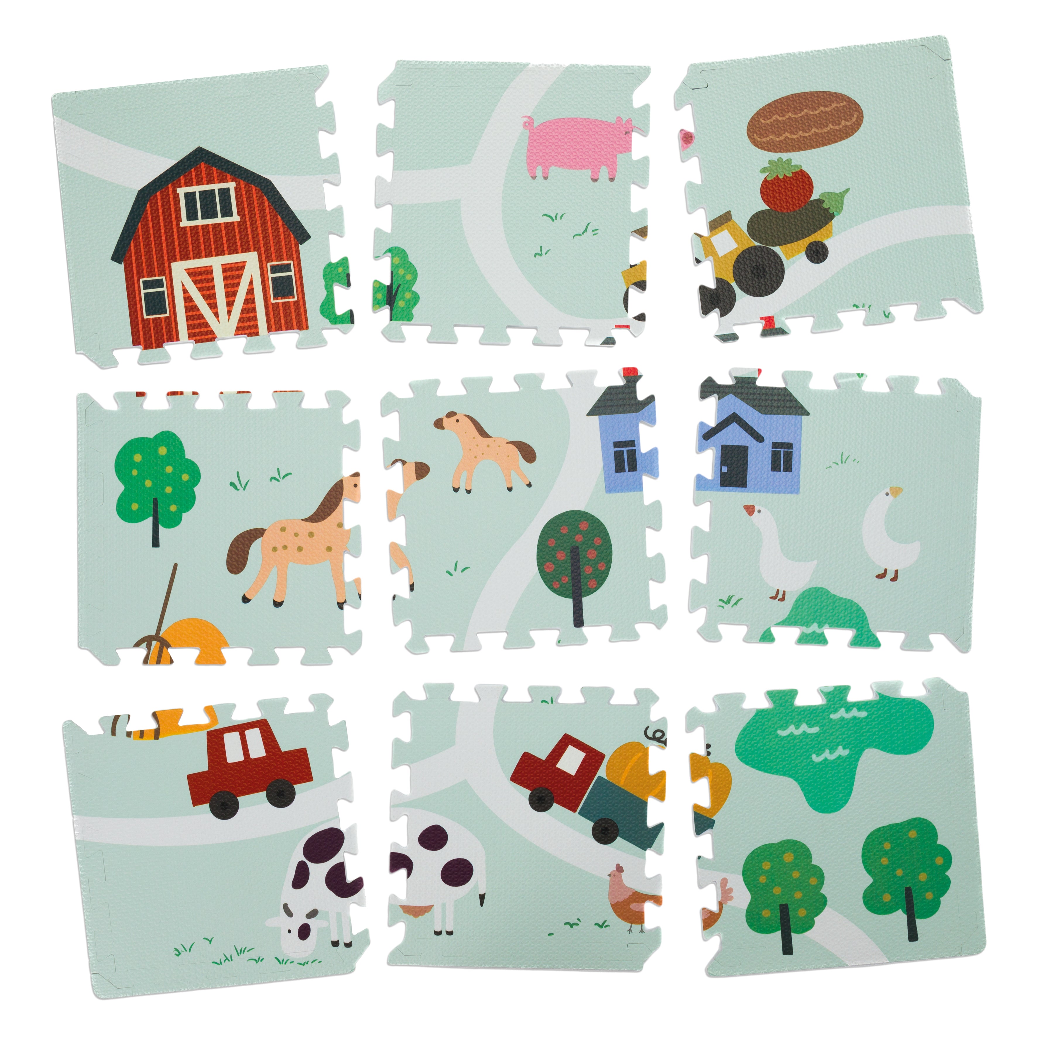 Puzzlematte Bauernhof 9-teilig