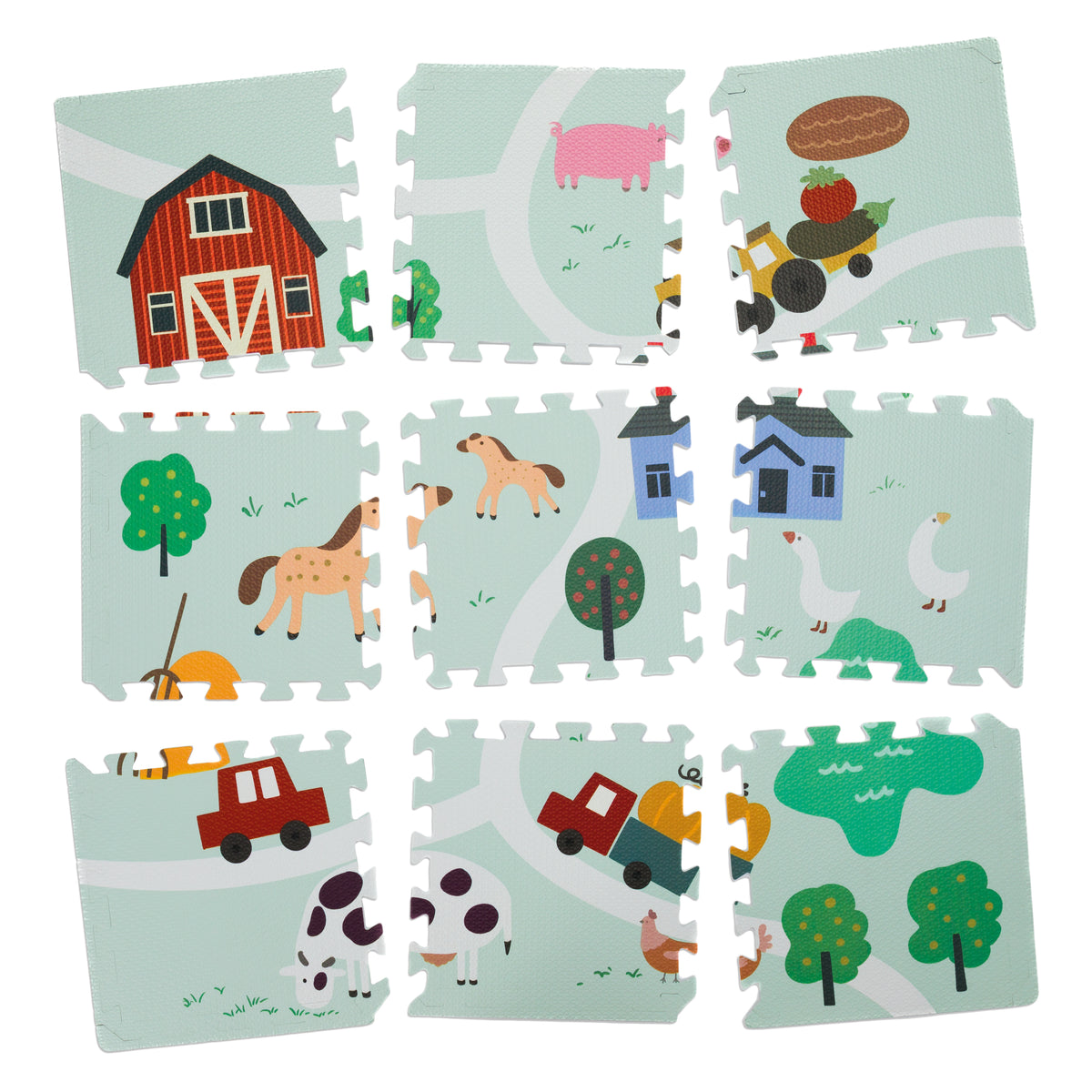 Puzzlematte Bauernhof 9-teilig